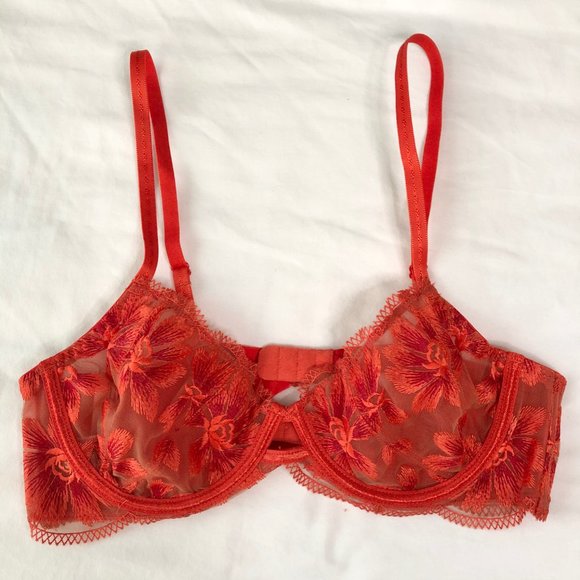 NWT Free People Daniella Red Floral Underwire Bra - Picture 6 of 14